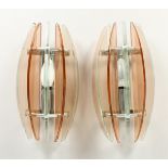 A PAIR OF ART DECO WALL LIGHTS 11.5ins long.