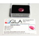 A LOOSE 11.90CT RUBY (CORUNDUM) STONE with gemstone survey.