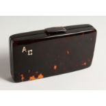 A TORTIOSESHELL VANITY CASE with gold initials ‘A. C.’