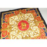 A HERMES SILK SCARF in original box. 88cm square