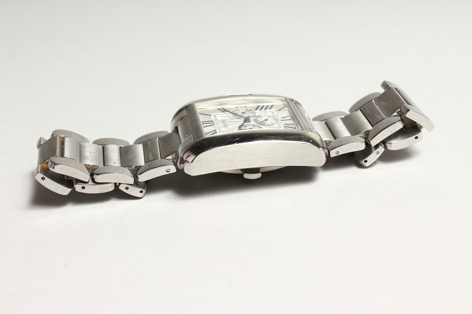 A CARTIER CHRONGRAPIA STAINLESS STEEL WATCH AND BRACELET. - Image 4 of 7