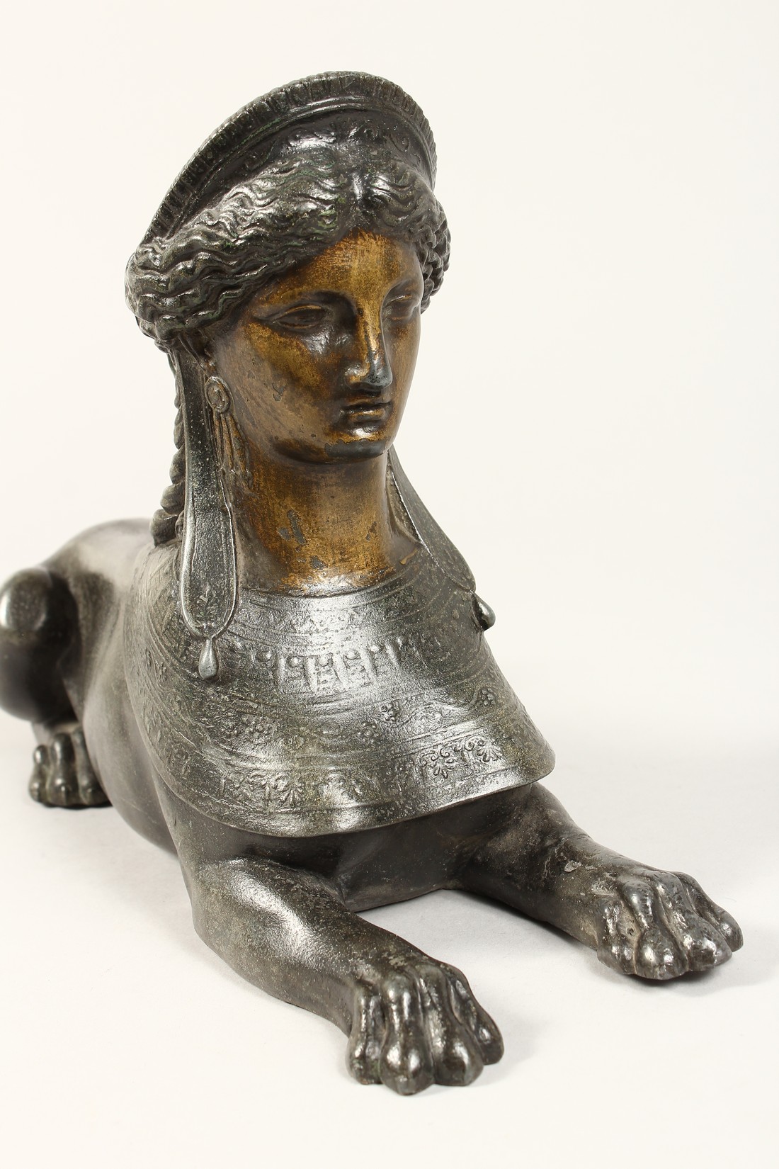 A SPELTER SPHINX 12ins long. - Image 3 of 4