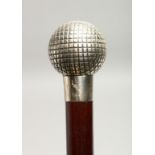 A BRIGG OF LONDON SILVER TOP GOLF BALL CANE London 1913 3ft long.