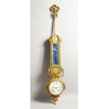 A SUPERB PAUL SORMANI A PARIS, ORMOLU AND LAPIS WALL CLOCK with 6.25in dial, garlands and flowers,