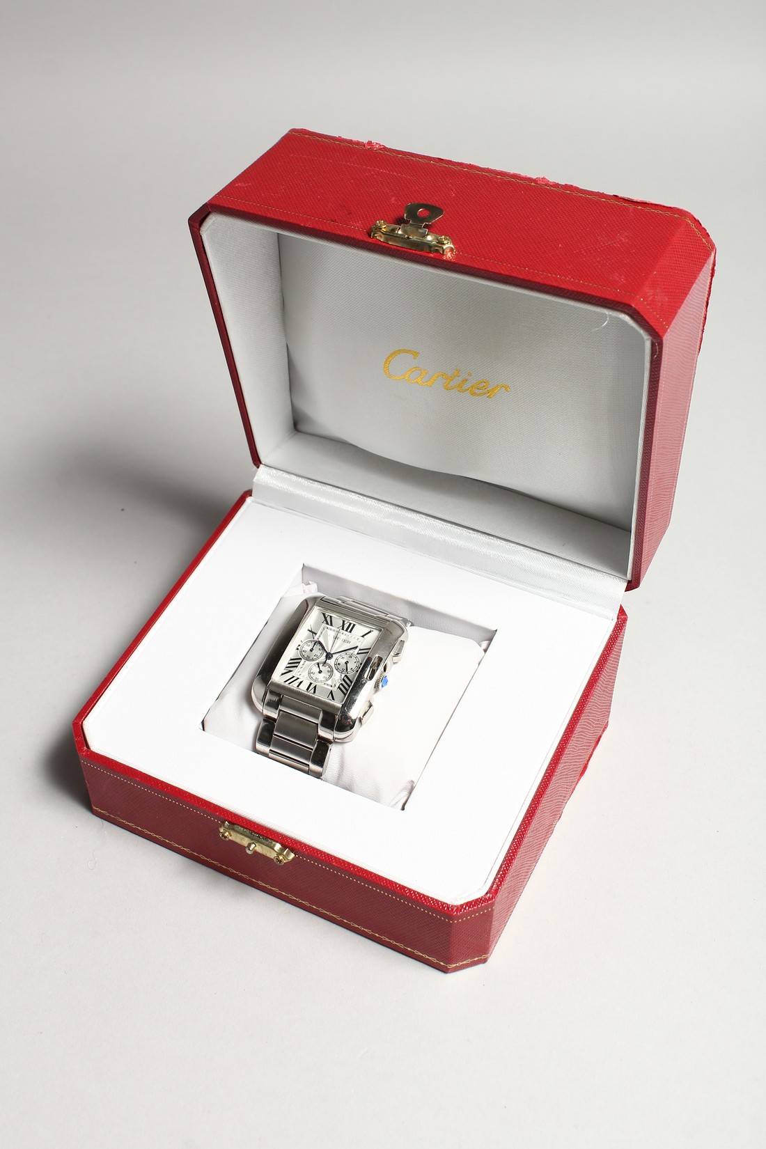 A CARTIER CHRONGRAPIA STAINLESS STEEL WATCH AND BRACELET. - Image 7 of 7