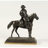 A 19TH CENTURY BRONZE GROUP OF NAPOLEON on horseback.