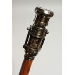 A WALKING STICK with a telescope and compass 36ins long
