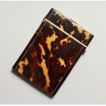 A VICTORIAN TORTOISESHELL CALLING CARD CASE