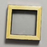 A SQUARE SILVER AND YELLOW GUILLOCHE ENAMEL PHOTOGRAPHY FRAME 3.25ins x 3.5ins, Birmingham.