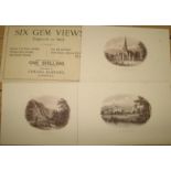 [DOVEDALE] "Six Gem Views Engraved on Steel," 6 prints, 15 x 22 cms, & envelope