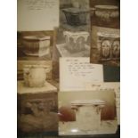 [ANTIQUES] R. GEORGE TROLLOPE & SONS, coll'n of photos of antique well-heads, with ms.