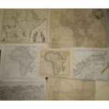 [MAPS] 7 maps relating to AFRICA (Bowen, hand-col'd, 38 x 41 cms [S]; Lotter; Blaeu's Ethiopia etc.)