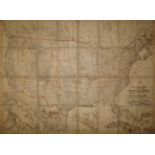 [MAP - AMERICA] large linen-backed folding Railway Map of the United States, copyrighted 1902-