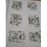 19th c. WOOD-ENGRAVING, collection or material arranged in 2 portfolios, of material culled from