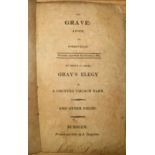 [AMERICAN PRINTING] BLAIR (R.) The Grave . . . to which is added, Gray's Elegy . . . and other