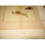 [DOGS] a coll'n of prints by MAUD EARL, one over-painted in oils, one pencil signed, with the