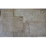 [MAPS] 17 maps of parts of FRANCE, some by Sanson & laid on linen, some with library stamps (17)