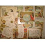 [MAPS etc.] 6 French collectible cards (each 110 x 70 mm) depicting Australian views and customs,