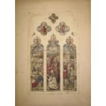 [STAINED GLASS] original watercolour design for the Hextall Window, Whitwick Church, mounted on