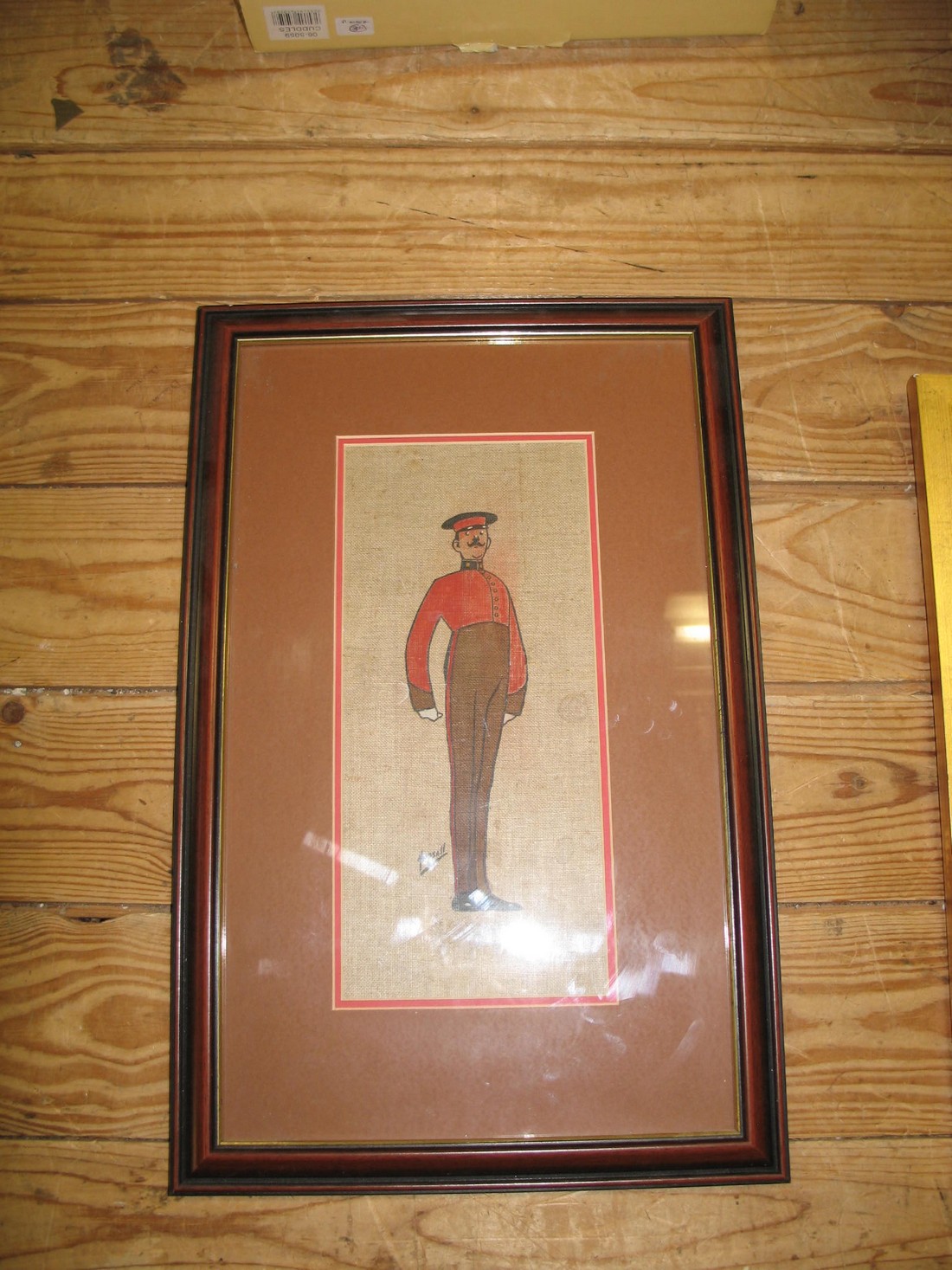 HASSALL (John) a hand-col'd woodblock print of a soldier, on canvas, the front of a calendar (see