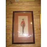 HASSALL (John) a hand-col'd woodblock print of a soldier, on canvas, the front of a calendar (see