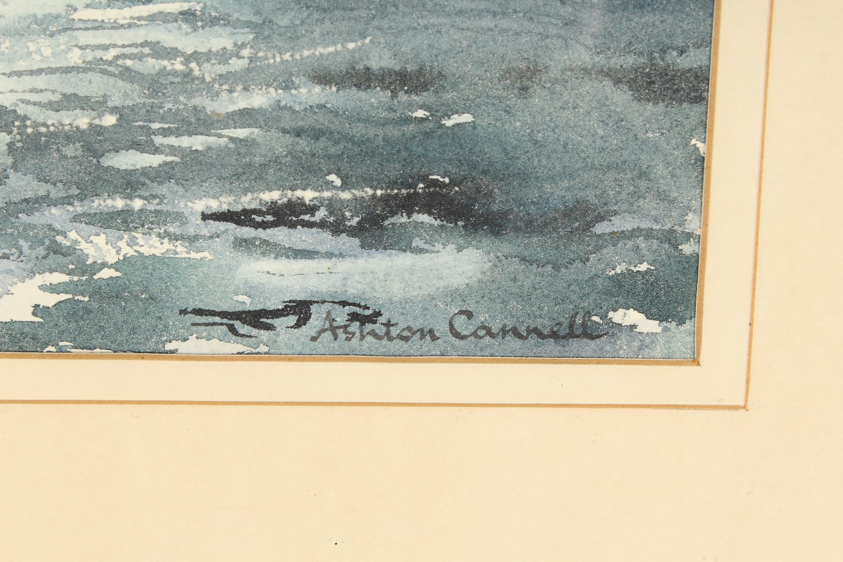 Ashton Cannell (1927-1994) Fishing boats on open water, watercolour, signed, 9.25 x 14 . - Image 3 of 4