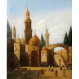 Karl Kaufmann (1843-1905) Austrian, A near pair of oil on canvas scenes of an Eastern city with