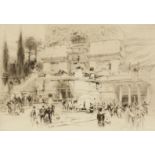 William Walcot (1874-1943) British, An etching of the Villa Quintili, signed in pencil, 7" x 9.5"