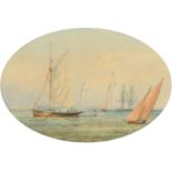 Admiral Sir Charles Burrard (1793-1870) British, A maritime scene with boats on calm waters,