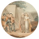 'Lear And Cordelia', stipple engraving, inscribed, 12" diameter.