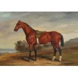 C. Harrison, A pair of oil on panel scenes of horses, signed, 5 x 7 .