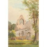 Lady P. Jones, Circa 1937, A study of the ruins of Dryburgh Abbey, Scotland, watercolour, signed and