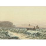 Augustus Morton Hely Smith (1862-1941) British, steamship off the coast, watercolour, signed, 10"