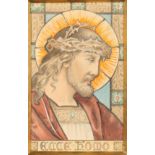 Circle of Henry Holiday, Ecce Homo , stained glass design, watercolour, 5.25 x 3.25 . (unframed).
