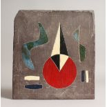 Anthony Twentyman (1906-1988) British, An incised and painted sculpture on slate with geometric
