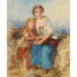 After James John Hill (1811-1882) British, A mother and child in an outdoor setting, watercolour, 10