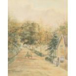 Thomas Churchyard (1798-1865) British, A view on the Ipswich Road, Watercolour, 8 x