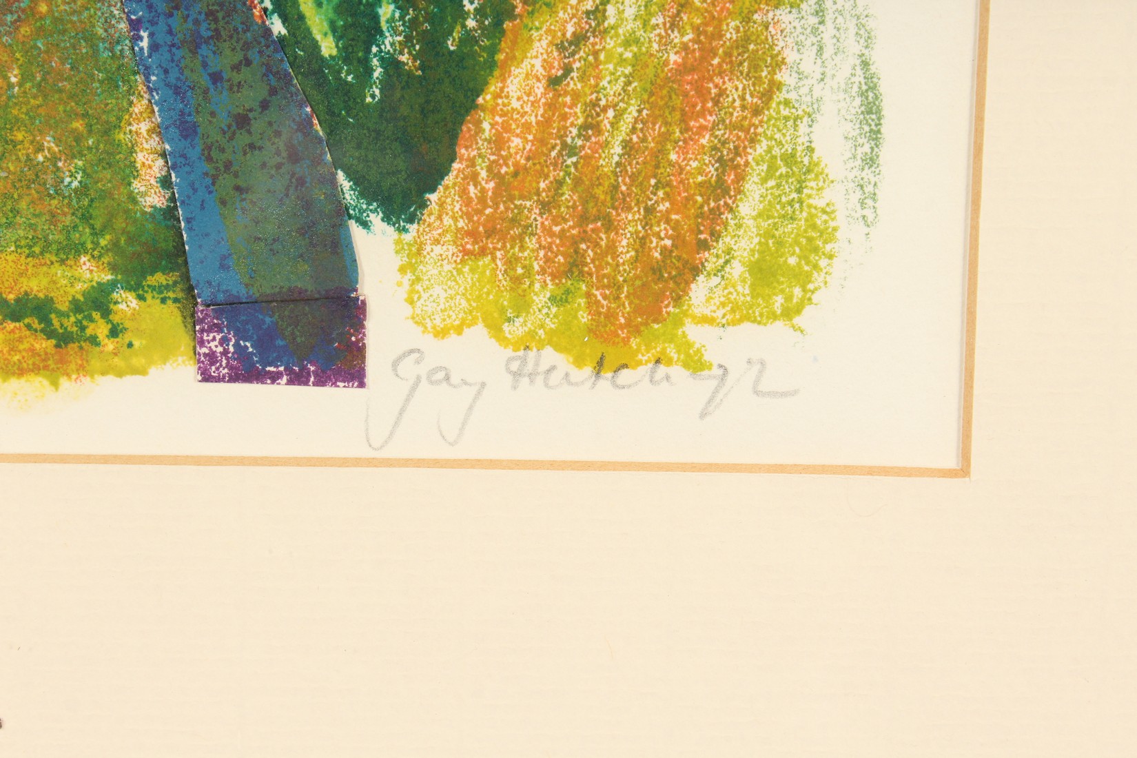 Gay Hutchings (20th/21st century) Spring , monoprint and collage on paper, signed and dated 1922 , - Image 3 of 4