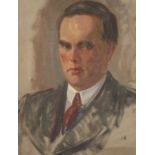 Mid-20th Century possibly Russian School, a head and shoulders portrait of a gentleman, oil on