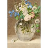 William Cruickshank (1848-1922) British, A pair of still life paintings of mixed flowers,