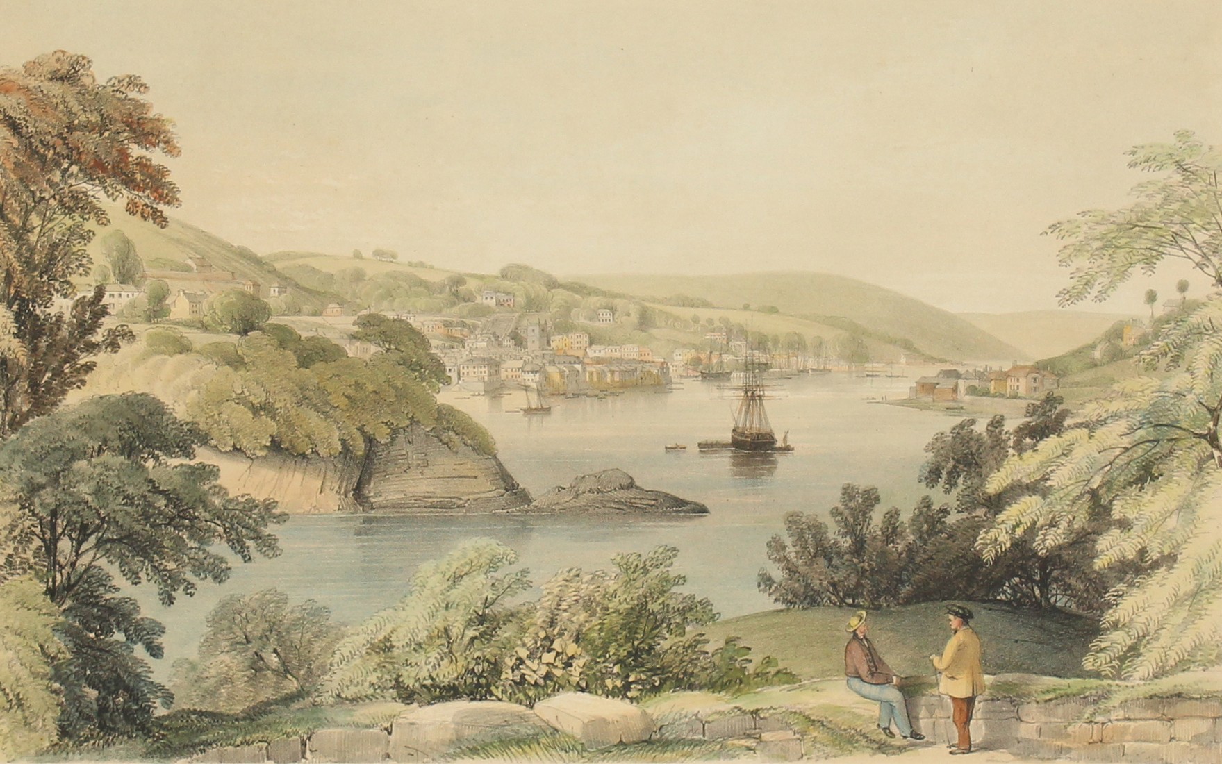 William Spreat (19th century), Dartmouth , hand coloured lithograph, along with another by Spreat (