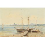 Admiral Sir Charles Burrard (1793-1870) British, 'Christ Church', a scene of boats being loaded at