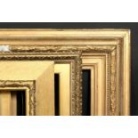 A group of three 19th century gilt composition frames, rebate size 11.5 x 18 , 29.5cm x 46cm, 7 x 20