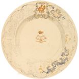 19th century watercolour design for a dinner service armorial plate along with two unrelated designs