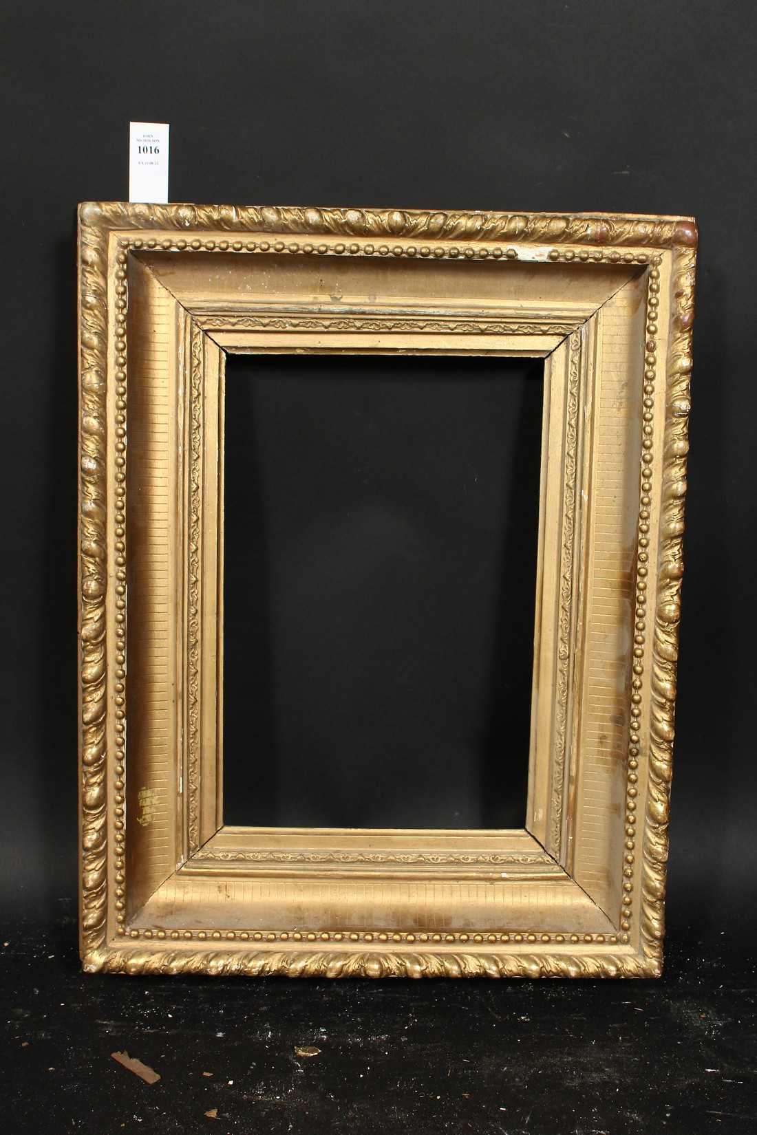 A 19th century gilt composition frame, rebate size 10 x 15 , 25.5cm x 38cm. - Image 2 of 3