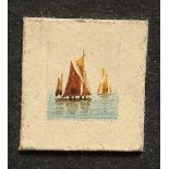 Stanley A Burchett (20th century), sailboats on calm seas, signed in pencil to mount, 0.25 x 0.25.