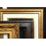 A group of three 20th century frames, rebate sizes 6.5 x 8 , 16.5xm x 20cm, 8.5 x 11.5 , 21.5cm x