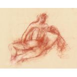 Peter Collins (1923-2002) red chalk nudes, red chalk on paper, 11.75 x 15 .