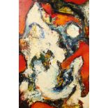 Carenza, 20th century, The War Game , abstract composition, oil on board, signed and dated 69 ,