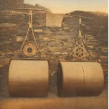 Terrence Millington (b. 1942), A coloured aquatint of two lawn rollers, signed and numbered 28/75 in